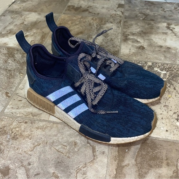 adidas Navy and Tan NMD Sneakers - Picture 2 of 15